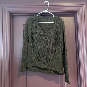 Olive Green RDI V-Neck Tunic Sweater from Nordstrom